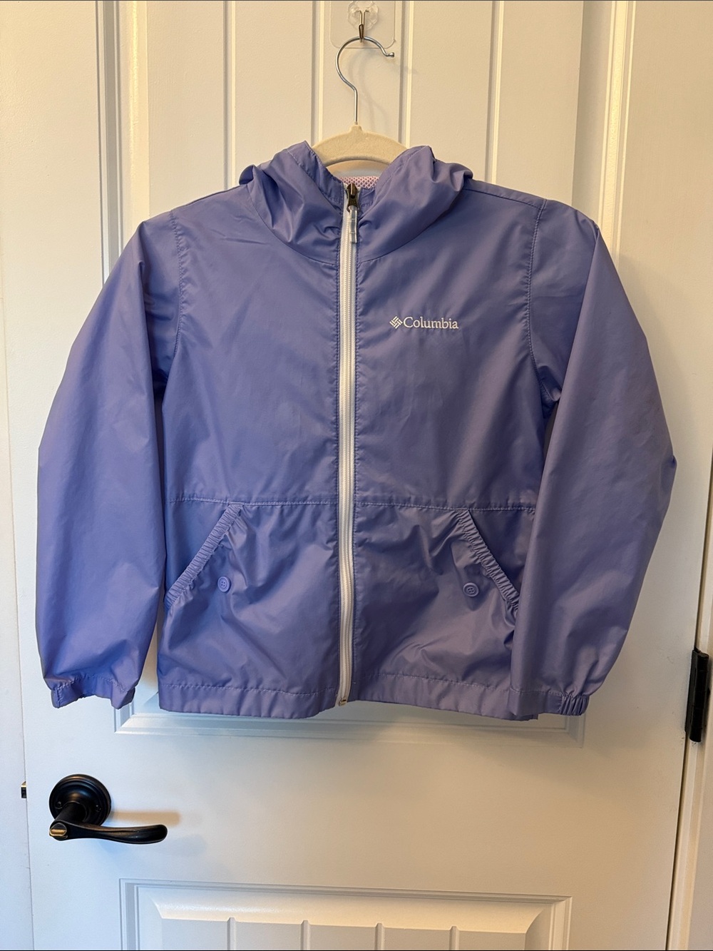 Columbia Girls' Lavender Hooded Raincoat